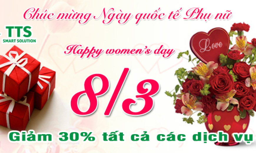 Giảm giá 30% tất cả các dịch vụ - Nhân ngày 8-3-2021