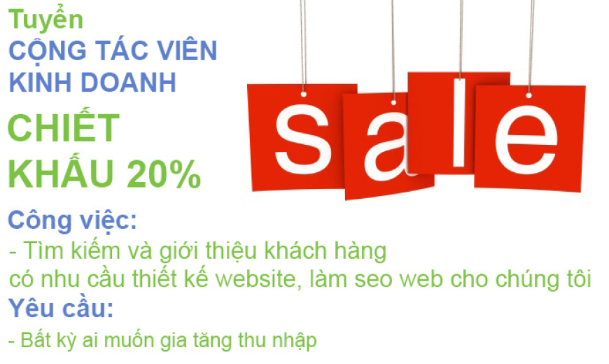 Tuyển Cộng Tác Viên Kinh Doanh Website - Hosting